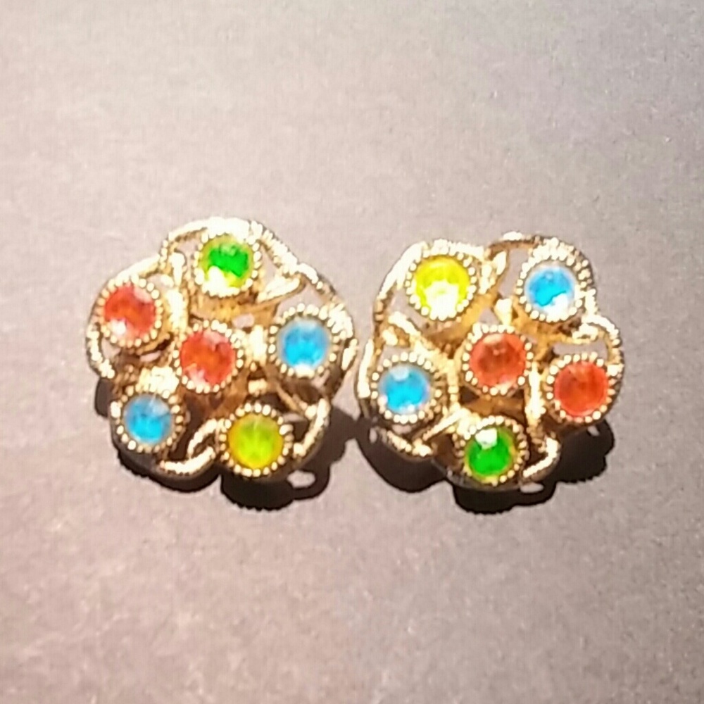 Vintage Sarah Coventry Signed Moon Lites Earrings